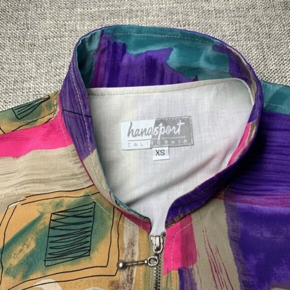 Hana Sport Vintage Windbreaker Multi-color 1980’s Women’s X-Small - Picture 3 of 8